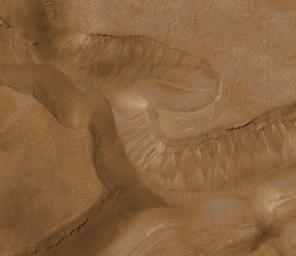 PIA01033: Evidence for Recent Liquid Water on Mars: Gullies in Gorgonum Chaos