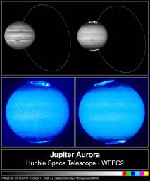 PIA01257: Hubble Images Reveal Jupiter's Auroras