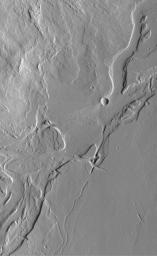 PIA01689: Valleys and Lava Flows near Olympus Mons