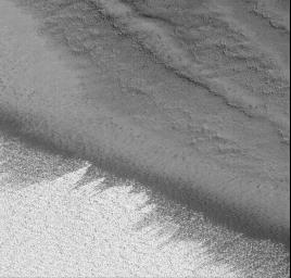 PIA02003: On the Edge: The Retreating Mars Polar Ice Cap
