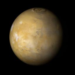 PIA02005: Tharsis Volcanoes and Valles Marineris, Mars