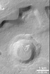 PIA02074: Fretted Terrain Crater
