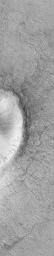 PIA02093: Detail of an Impact Crater, Acidalia Planitia