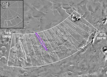 PIA02310: MGS MOC Coverage of Mars Polar Lander Region