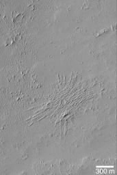 PIA04678: Pedestal Crater and Yardangs