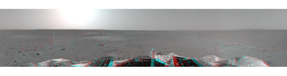 PIA04993: First 3-D Panorama of Spirit's Landing Site