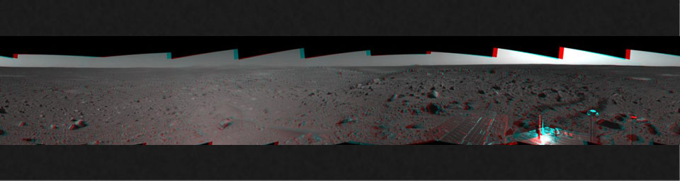PIA05809: Spirit's View on Sol 107 in 3-D