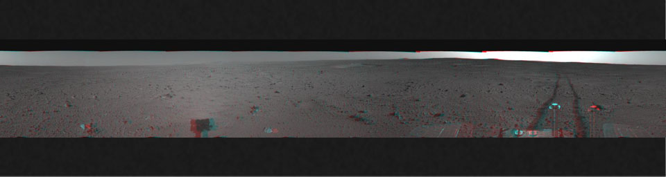 PIA05815: Spirit's View on Sol 110 in 3-D