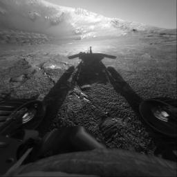PIA06739: Opportunity Catches its Shadow on Sol 180
