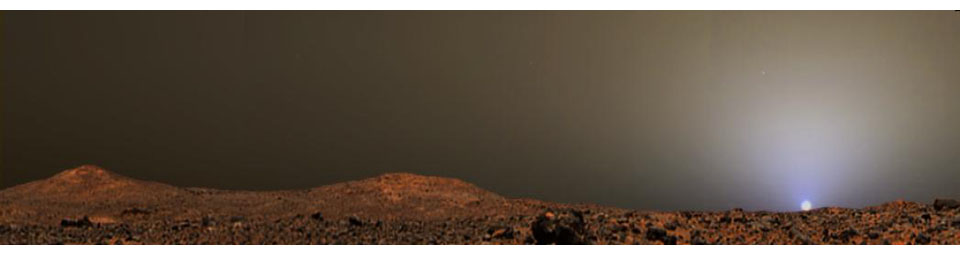 PIA07453: Sunset on Mars from Pathfinder Images