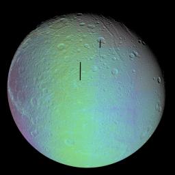 PIA07747: Dione in Full View - False Color