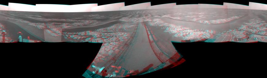 PIA11816: Opportunity's View After Drive on Sol 1806 (Stereo)