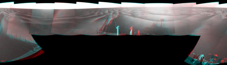 PIA11820: Wind-Sculpted Vicinity After Opportunity's Sol 1797 Drive (Stereo)