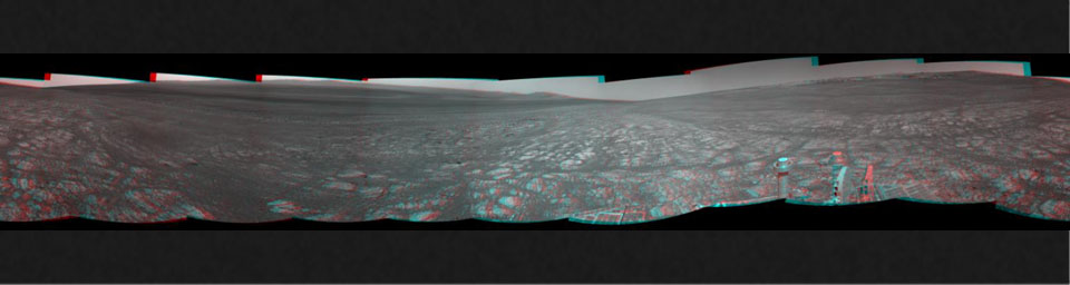PIA16222: 'Matijevic Hill' on Rim of Mars' Endeavour Crater, Stereo View