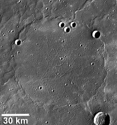 PIA16540: Ridge and Trough System on Mercury