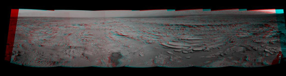 PIA16552: Sol 120 Panorama from Curiosity, near 'Shaler' (Stereo)