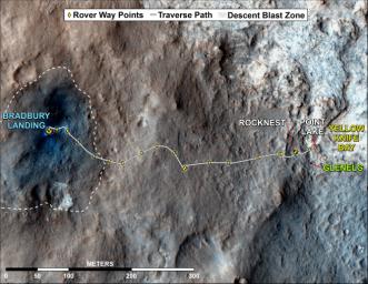 PIA16577: Curiosity Rover's Traverse, August through November 2012
