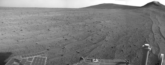 PIA18598: Opportunity's Rear-Facing View Ahead After a Drive
