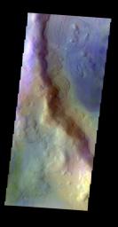 PIA19018: Renaudot Crater - False Color