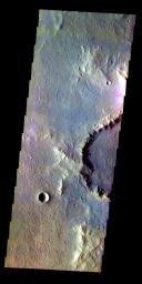 PIA19266: Muller Crater - False Color