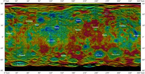 PIA19606: Topographic Ceres Map With Crater Names