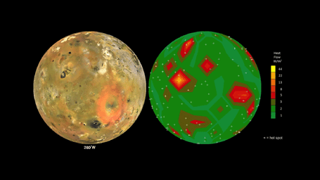 PIA19655: Map of Io's Volcanic Heat Flow