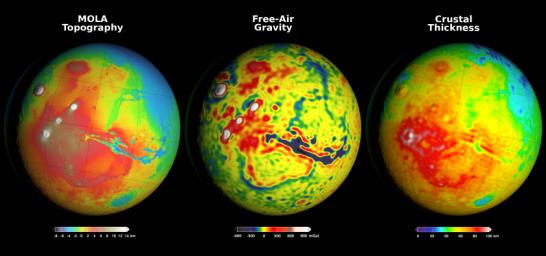 PIA20277: Using Gravity and Topography to Map Mars' Crustal Thickness