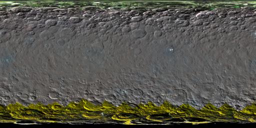 PIA20354: Colorized Map of Ceres (Mercator Projection)