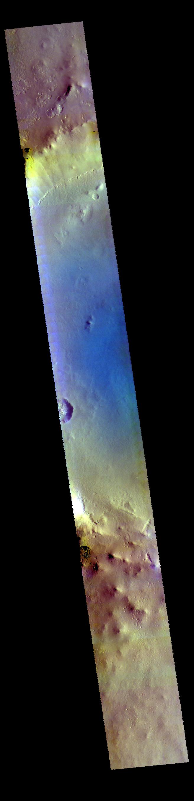 PIA22734: Milankovic Crater - False Color