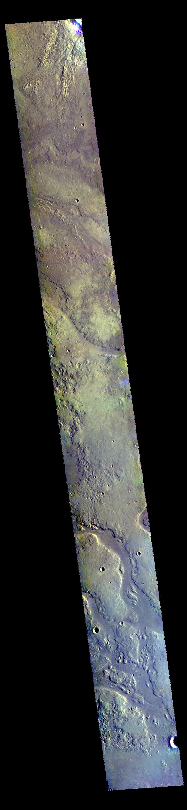 PIA22781: Granicus Valles - False Color