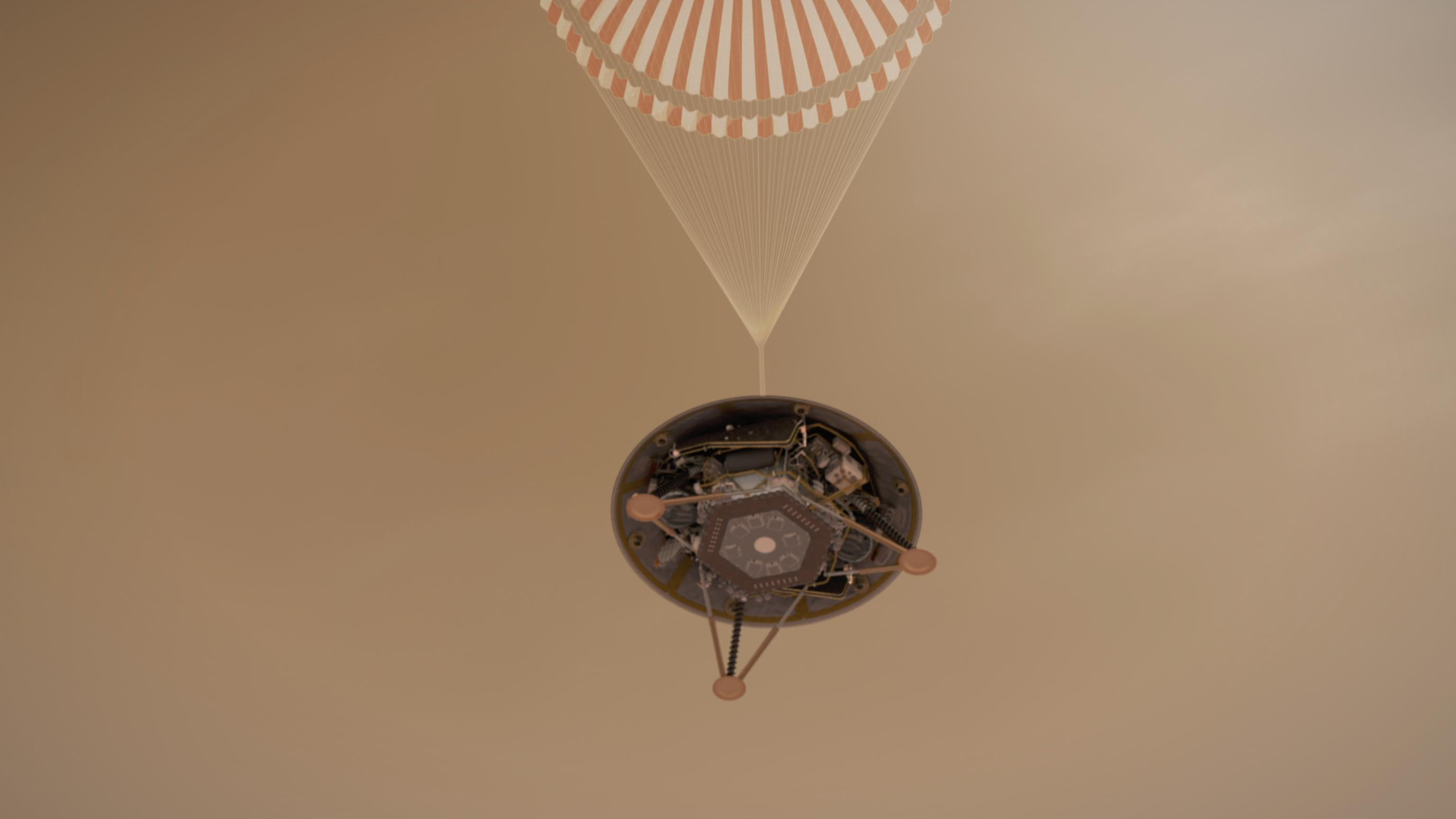 PIA22809: InSight on Its Parachute (Illustration)