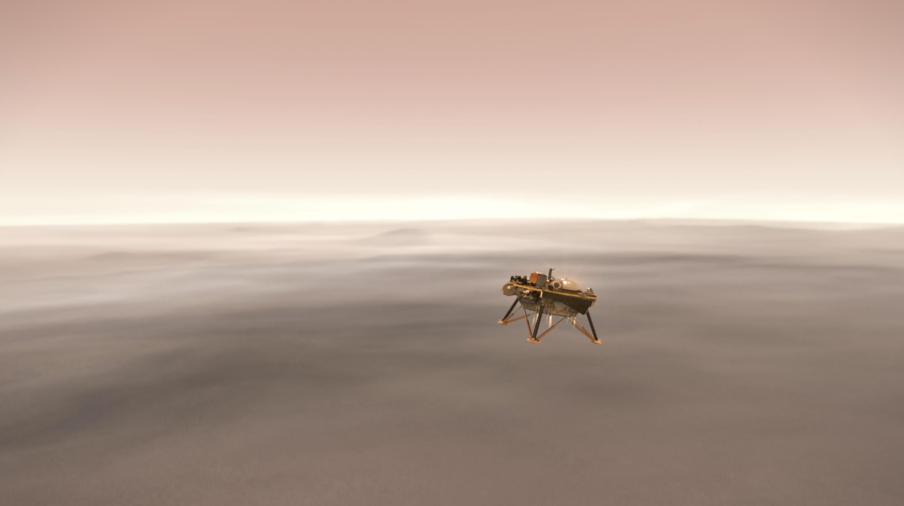PIA22810: InSight Heading Down to the Martian Surface (Illustration)