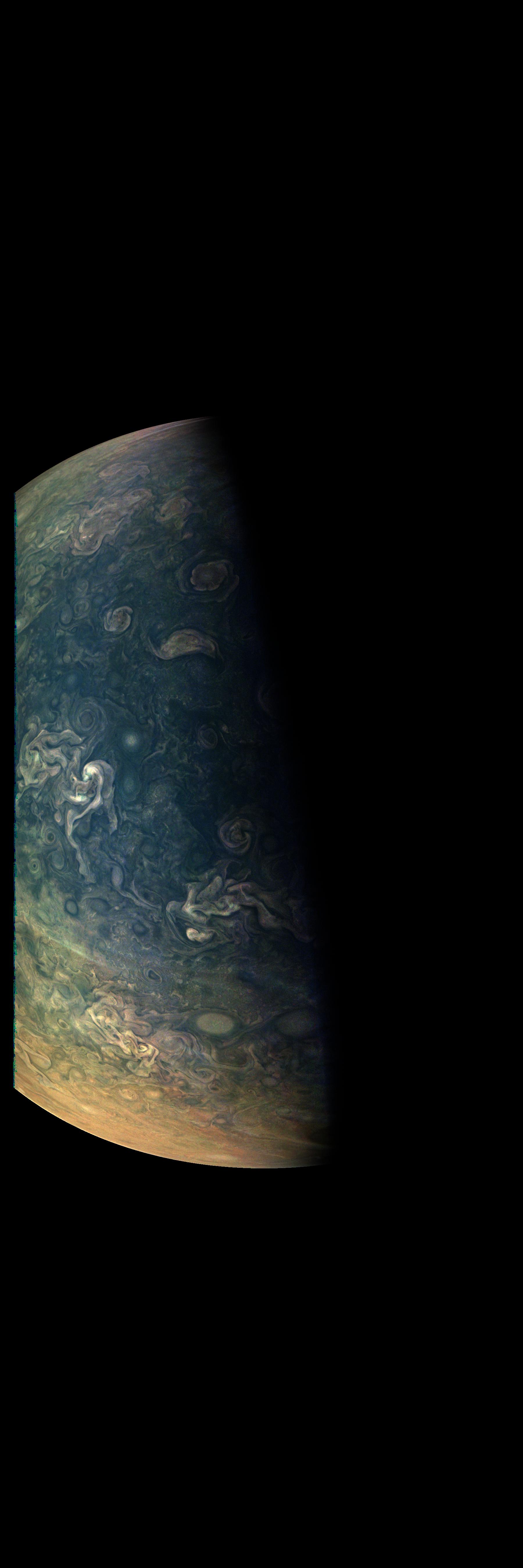 PIA22932: Jupiter's Northern Circumpolar Cyclones