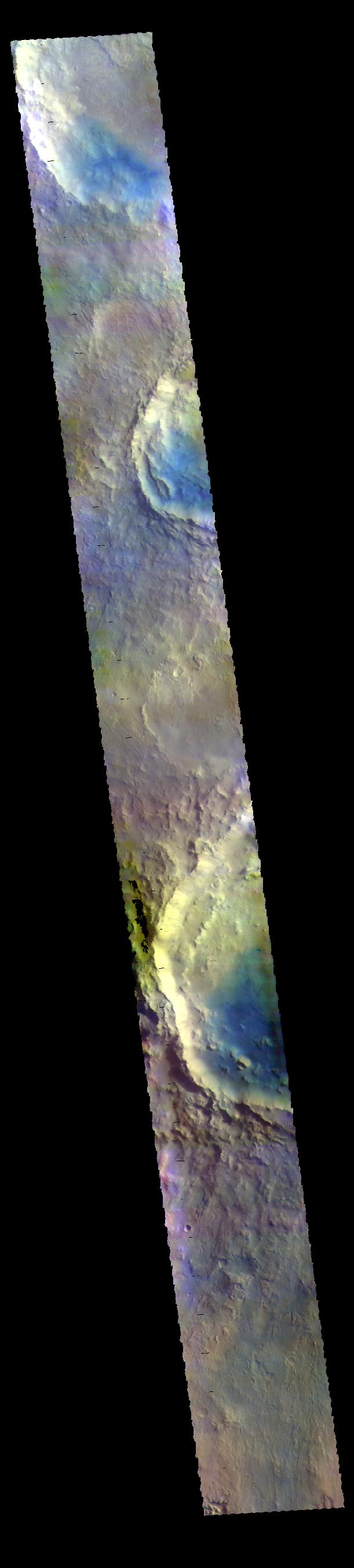 PIA23090: Arabia Terra Craters - False Color