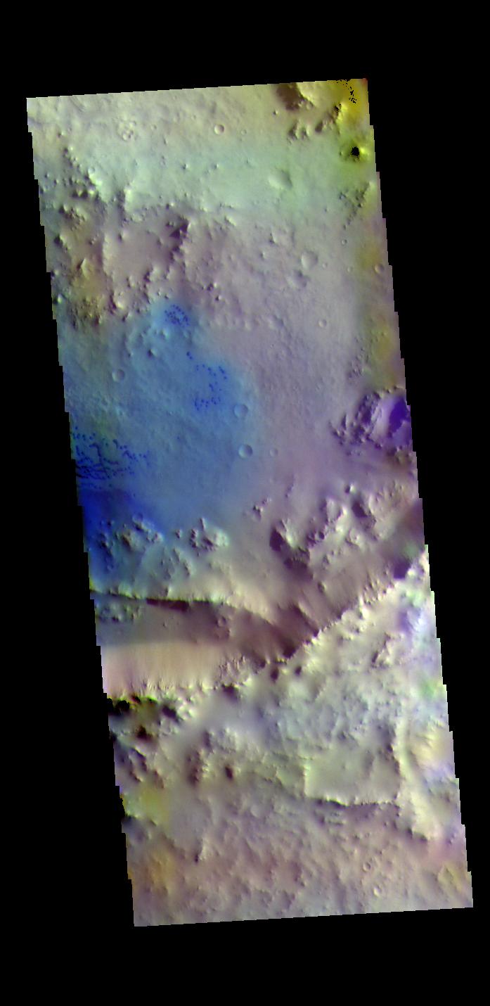 PIA23220: Crater Dunes - False Color