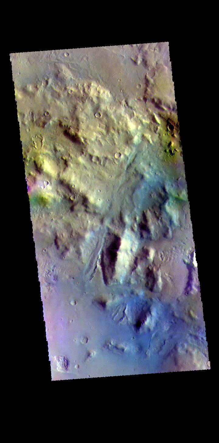 PIA24454: Arabia Terra Crater - False Color