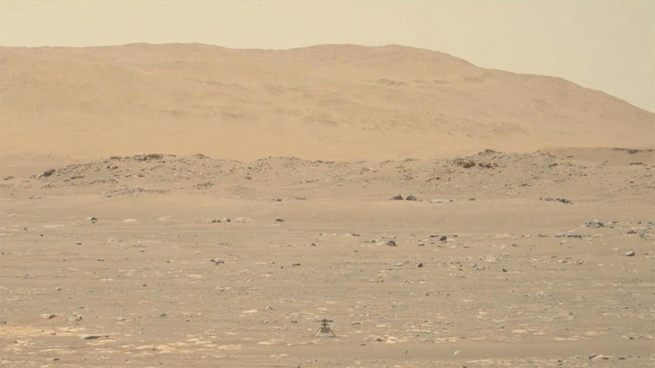 PIA24521: Perseverance's Mastcam-Z Video of Ingenuity's First Full Flight