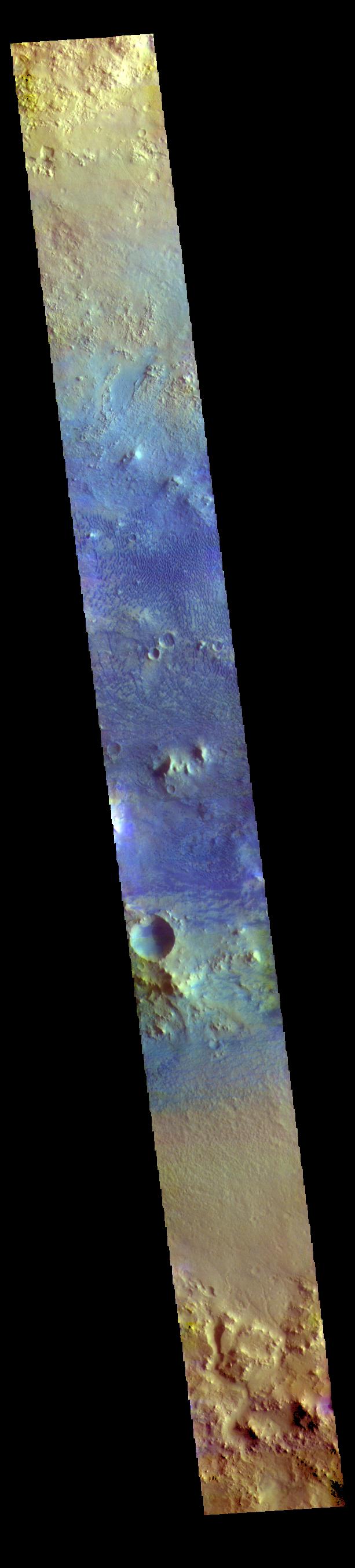 PIA24635: Baldet Crater - False Color