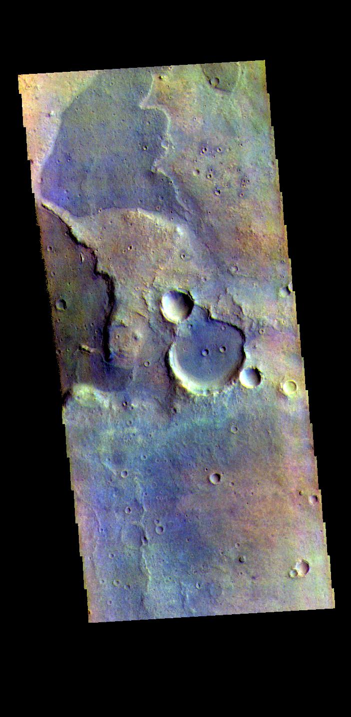 PIA24655: Arabia Terra Craters - False Color