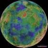 PIA00008: Hemispheric View of Venus Centered at the South Pole
