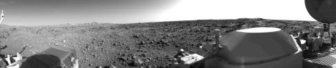 PIA00383: First Panoramic View From The Surface Of Mars