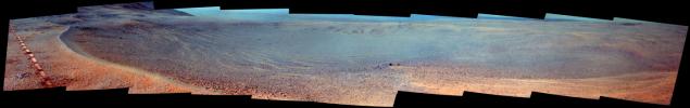 PIA21707: Mars Rover Opportunity's View of 'Orion Crater' (Enhanced Color)